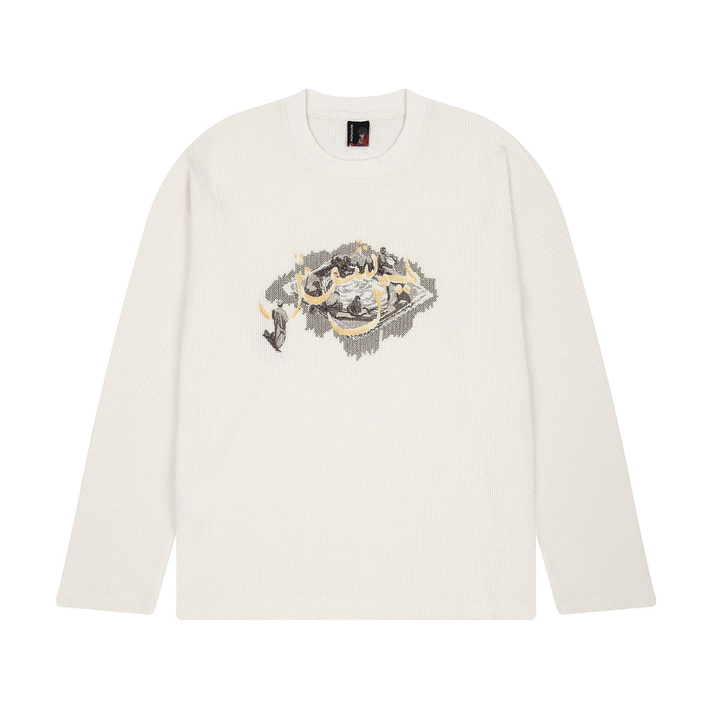 "aziza" waffle Longsleeve off white