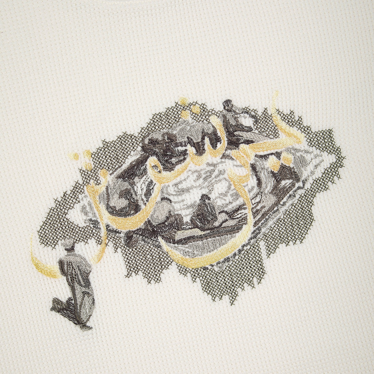 "aziza" waffle Longsleeve off white